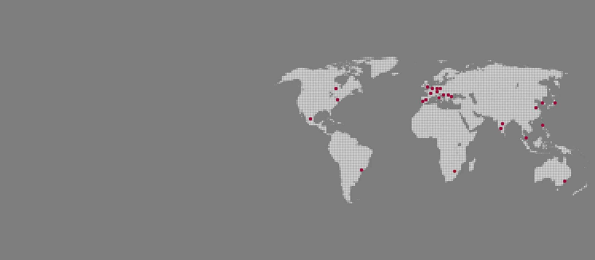 world map with red dots showing all msg global locations