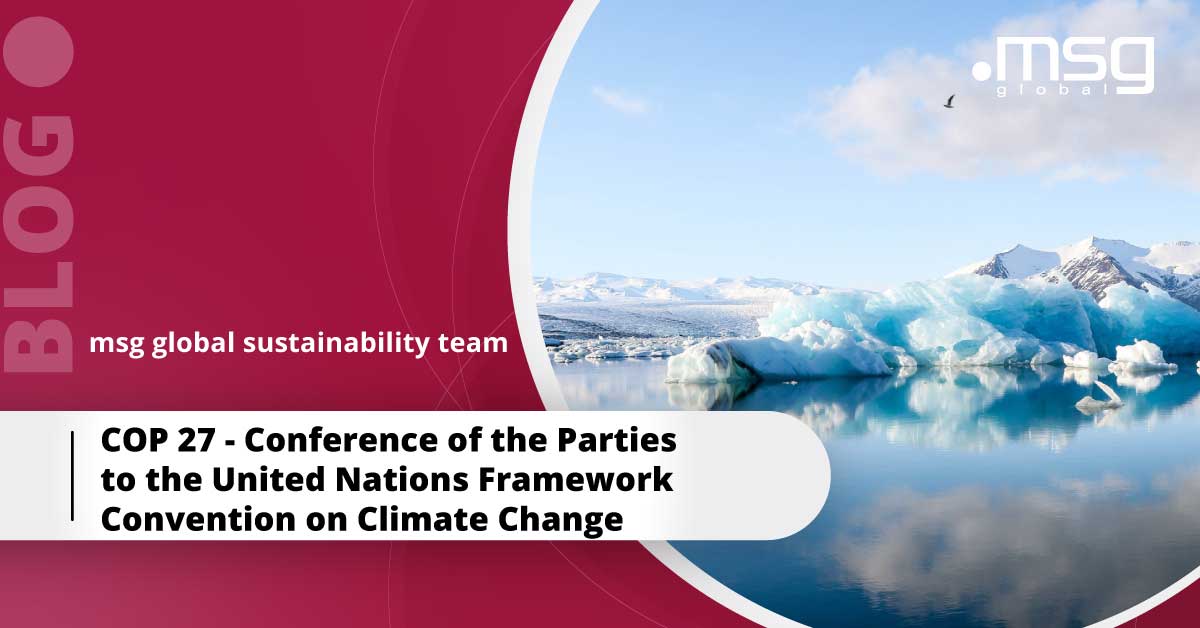 COP 27 - United Nations Framework Convention on Climate Change